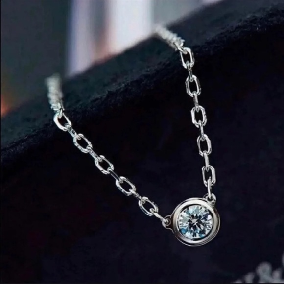 18k white gold 1.0ct moissanite diamond Necklace